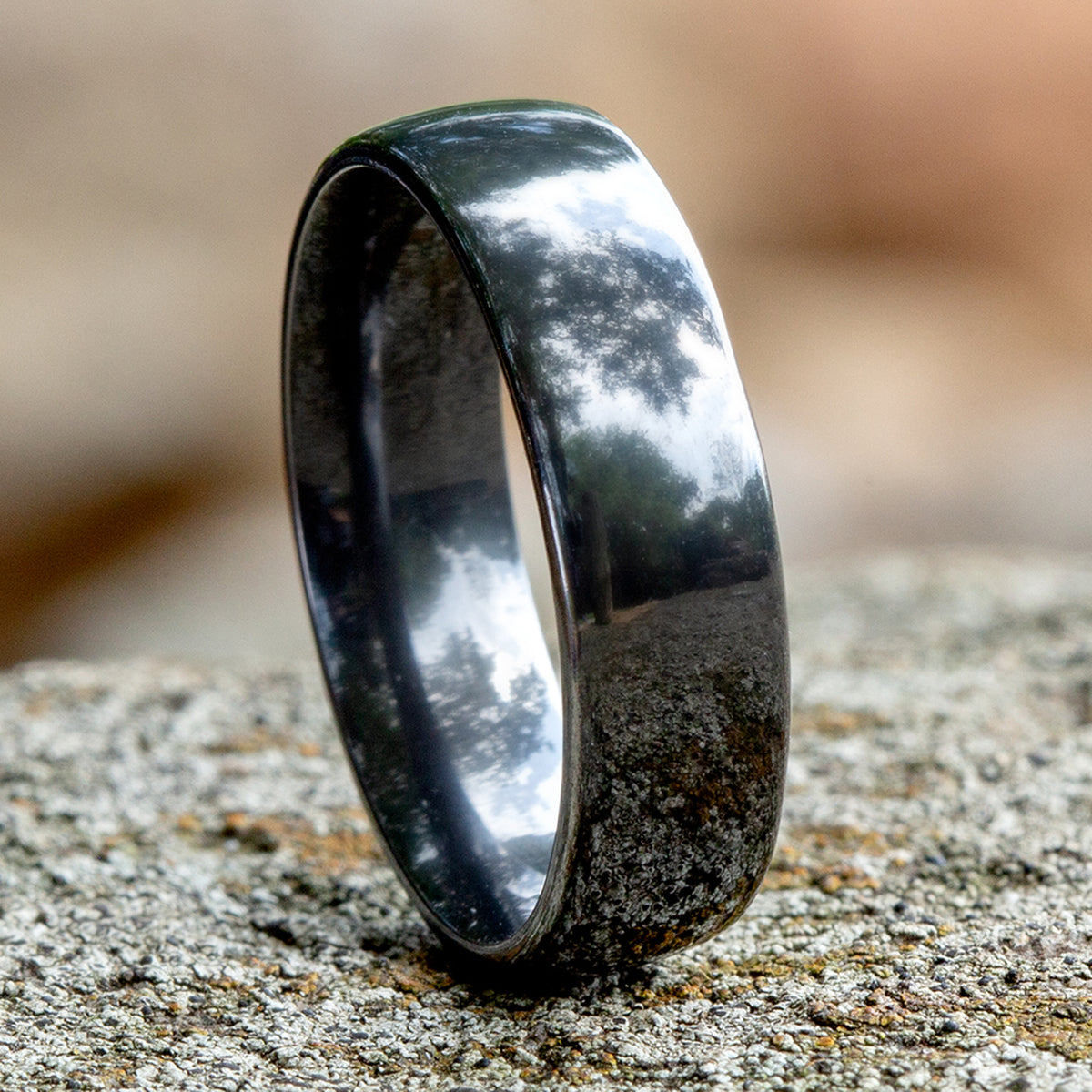 Regular Dome Comfort Fit 6.5mm Tantalum Dark Benchmark men's wedding band