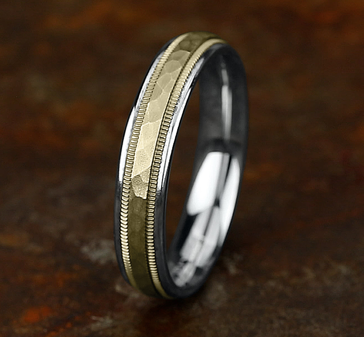 THE BAXTER 4.5mm 14K White/Yellow Benchmark men's wedding band