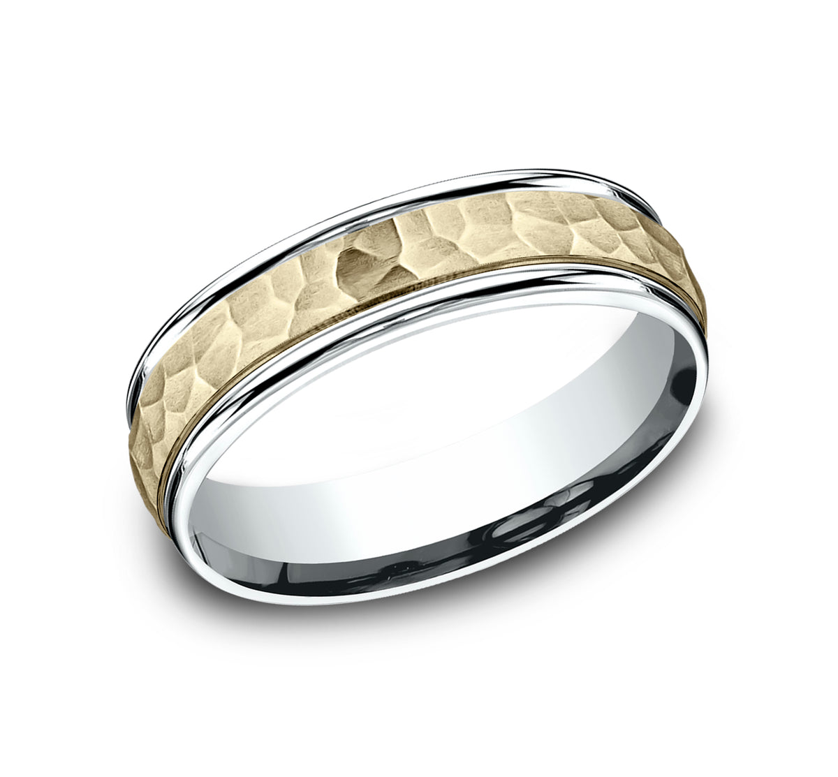 THE SWANSON 6mm 14K White/Yellow Benchmark men's wedding band