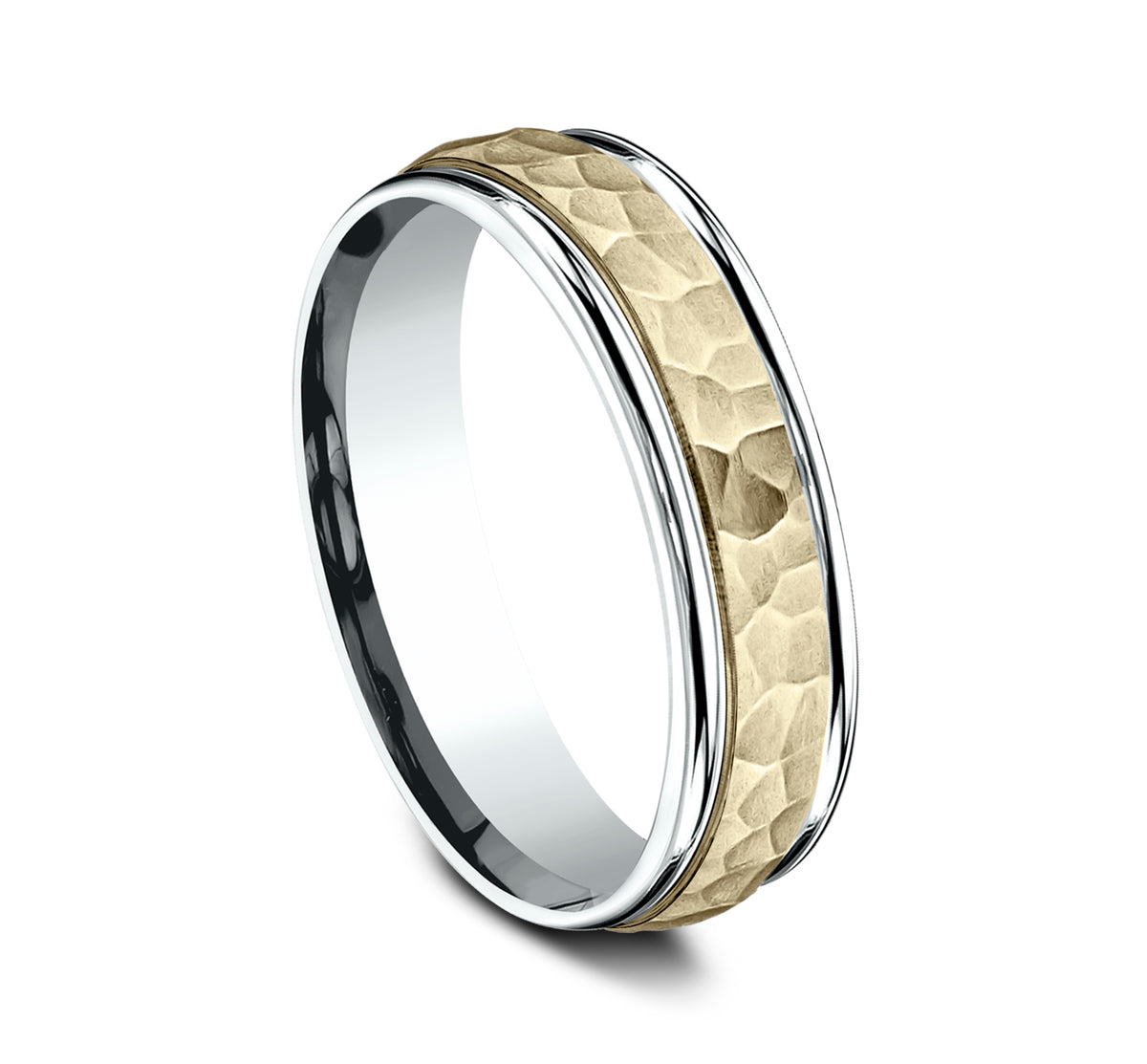 THE SWANSON 6mm 14K White/Yellow Benchmark men's wedding band