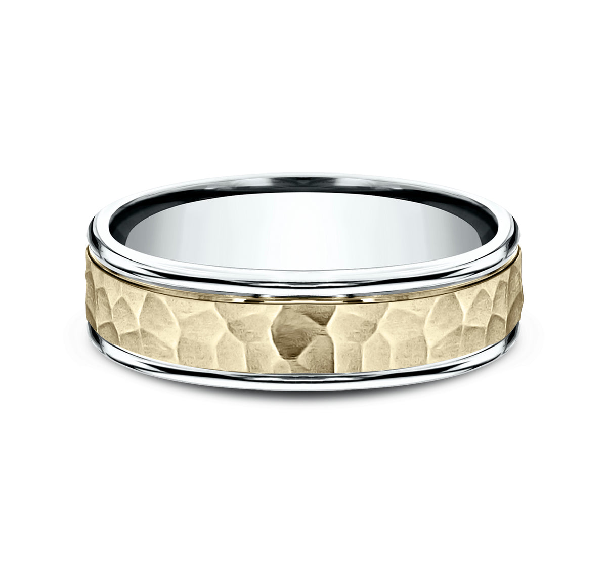 THE SWANSON 6mm 14K White/Yellow Benchmark men's wedding band