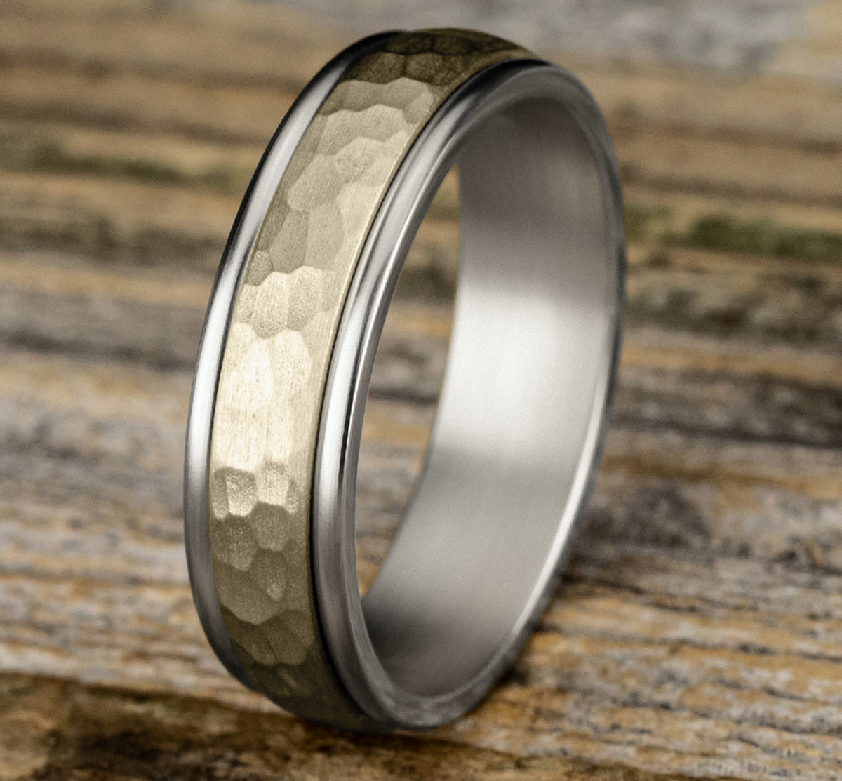 THE SWANSON 6mm 14K White/Yellow Benchmark men's wedding band