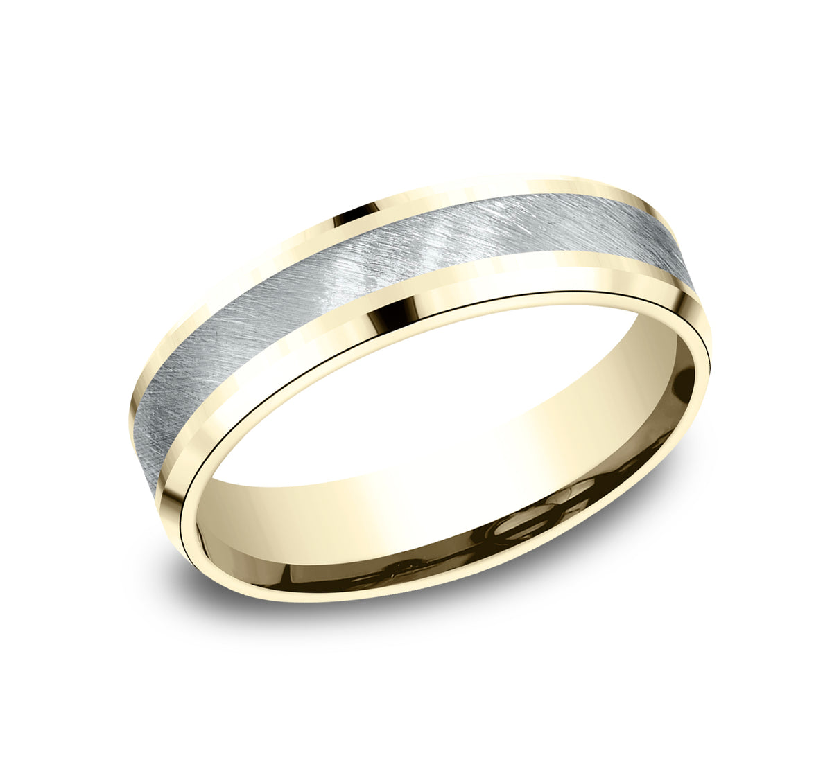 THE CAESAR 6mm 14K Yellow/White Benchmark men's wedding band