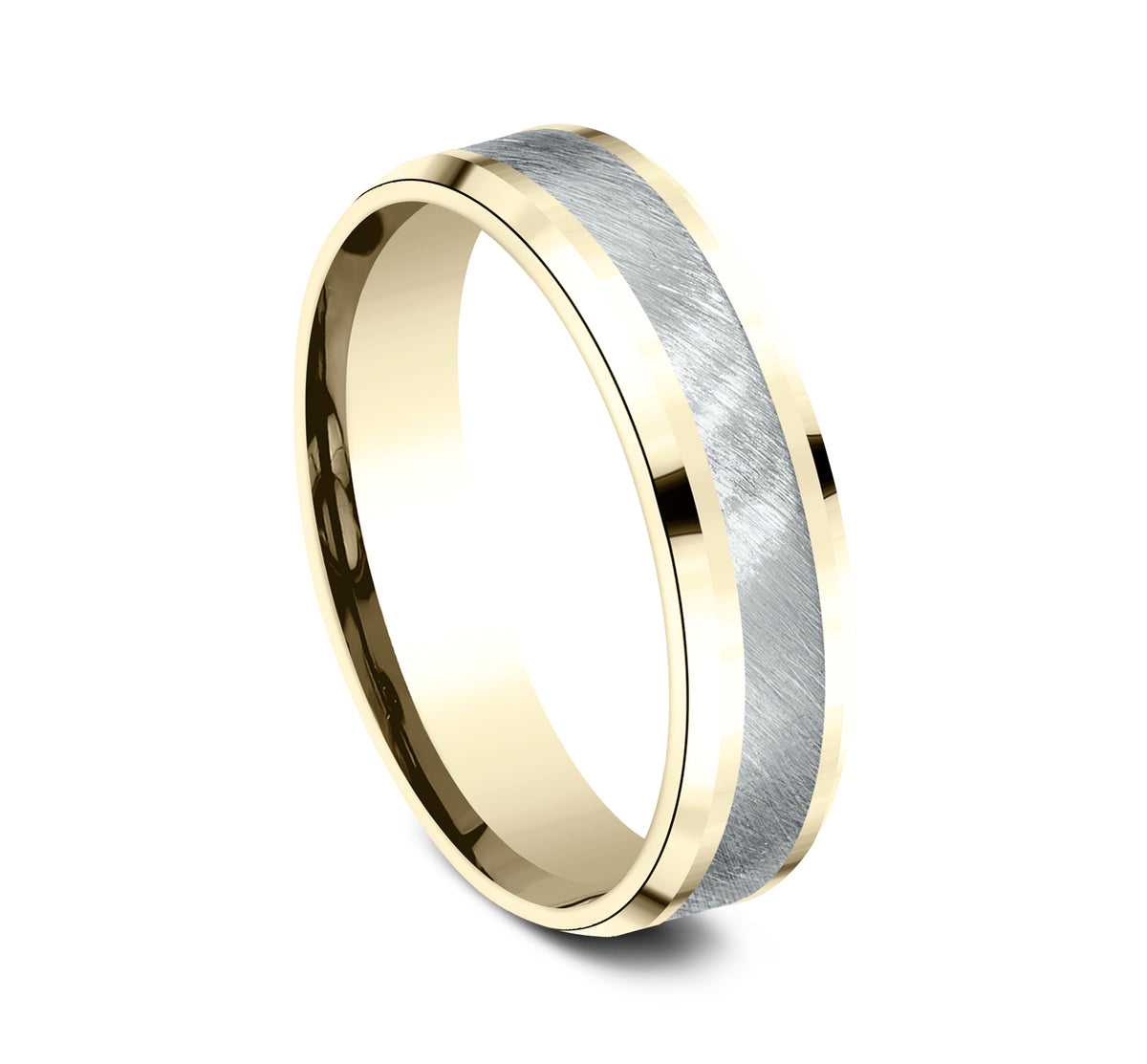 THE CAESAR 6mm 14K Yellow/White Benchmark men's wedding band