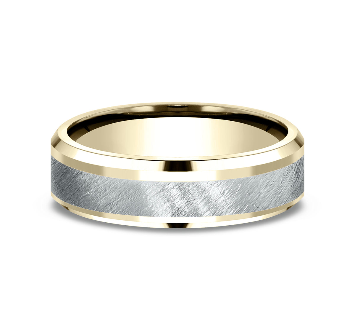 THE CAESAR 6mm 14K Yellow/White Benchmark men's wedding band