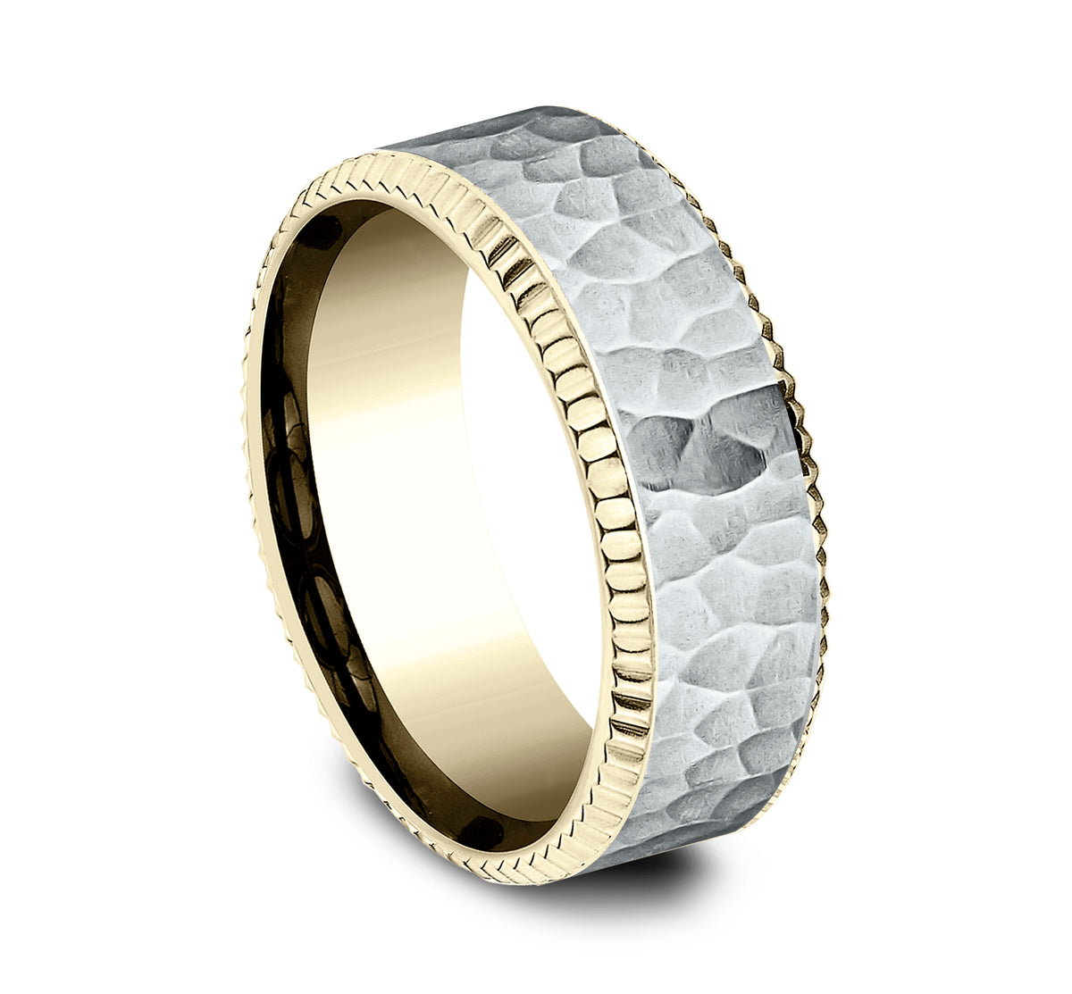 THE ANDERSON 8mm 14K Yellow/White Benchmark men's wedding band