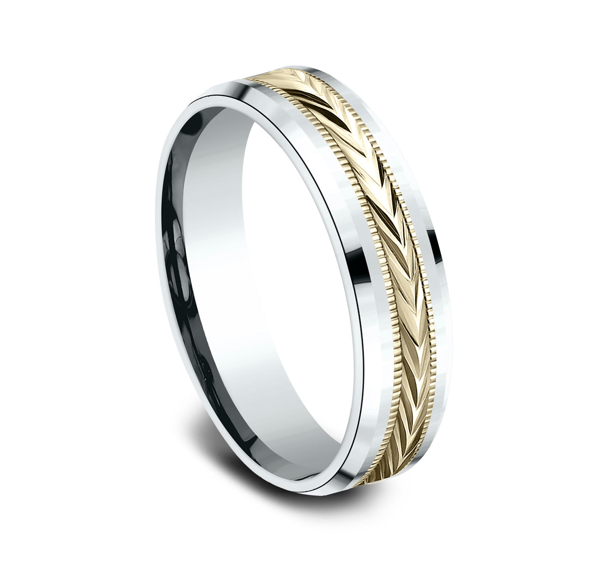 THE ELECTOR 6mm 14K White/Yellow Benchmark men's wedding band