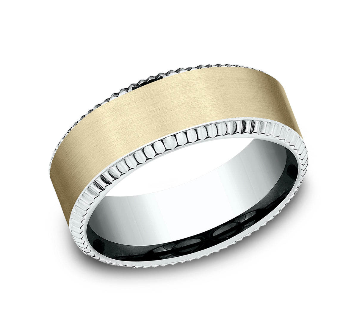 THE GENERAL 8mm 14K White/Yellow Benchmark men's wedding band