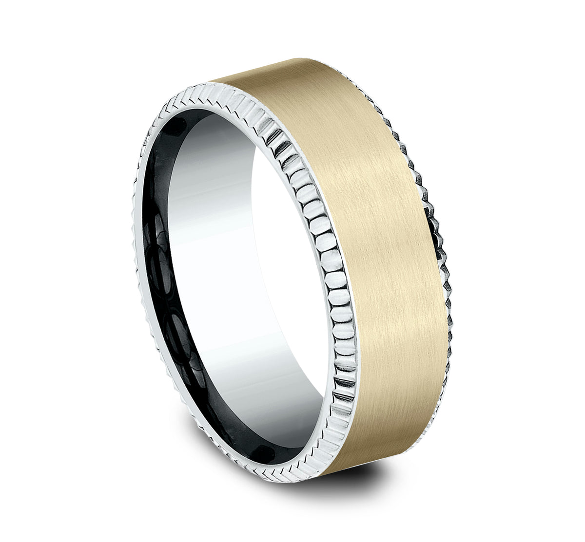 THE GENERAL 8mm 14K White/Yellow Benchmark men's wedding band