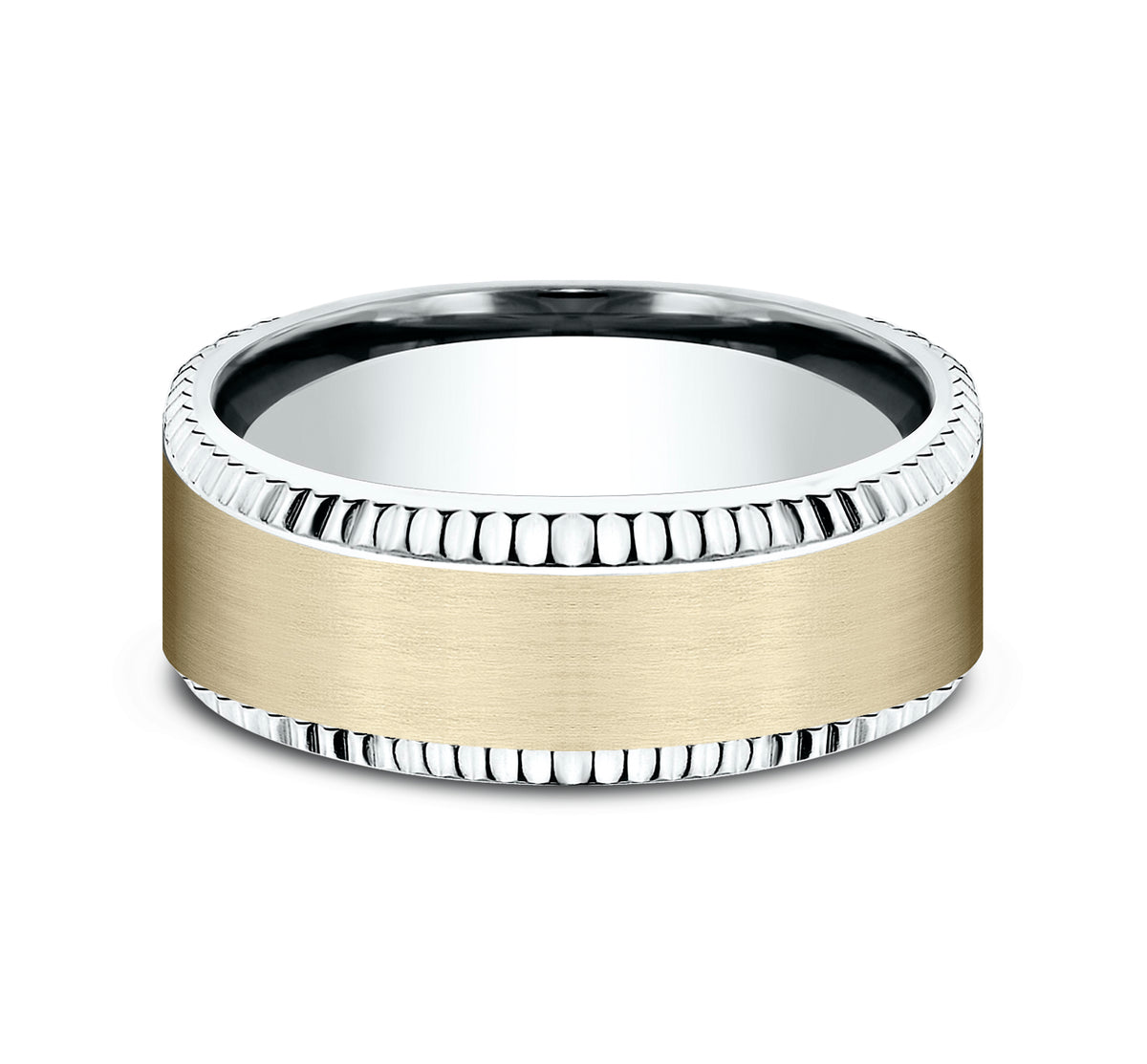 THE GENERAL 8mm 14K White/Yellow Benchmark men's wedding band