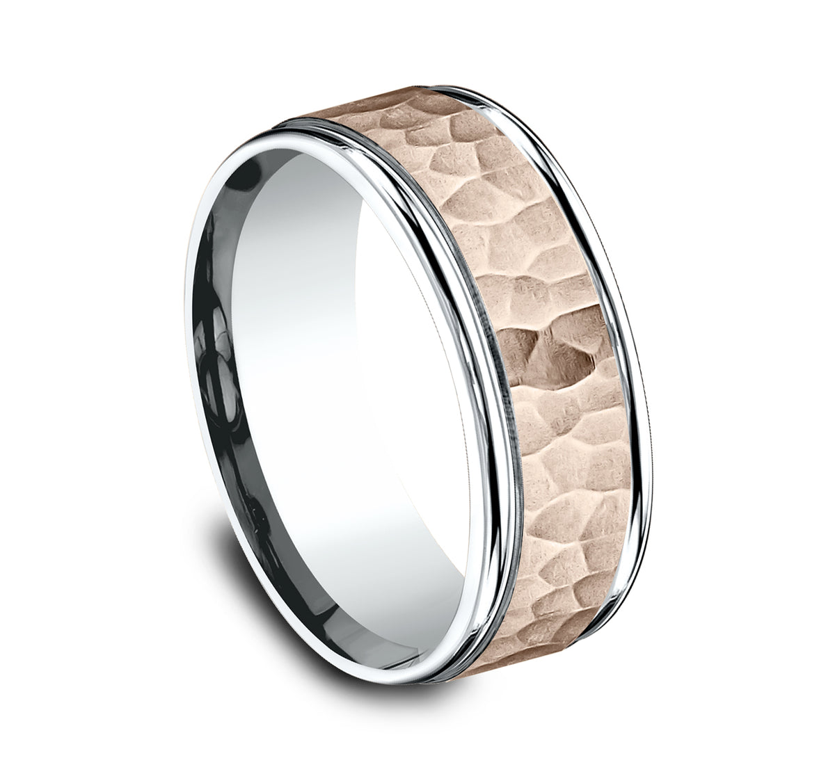 THE SWANSON 6mm 14K White/Rose Benchmark men's wedding band