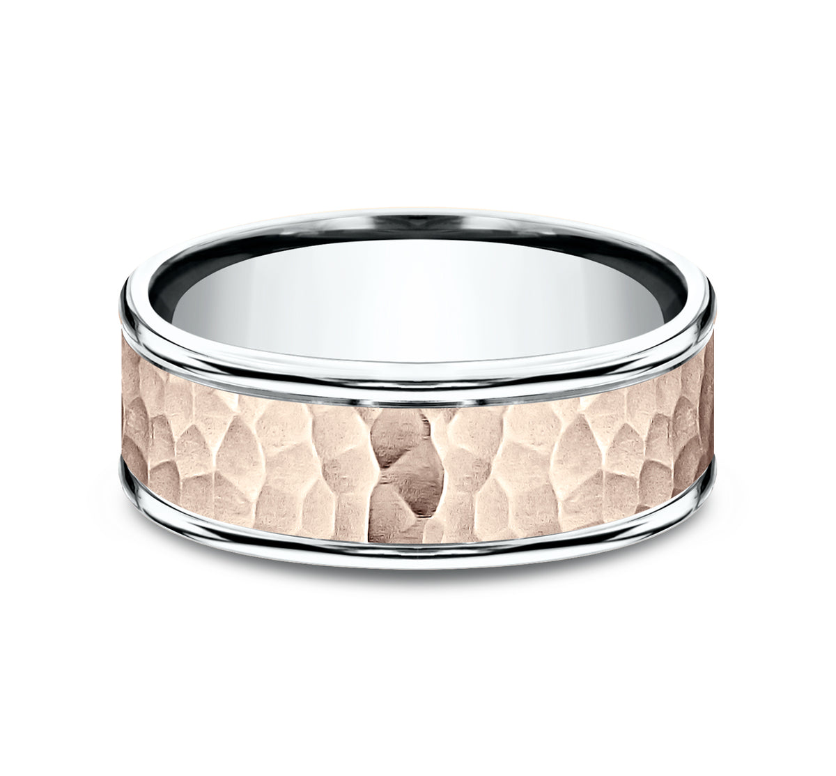 THE SWANSON 6mm 14K White/Rose Benchmark men's wedding band