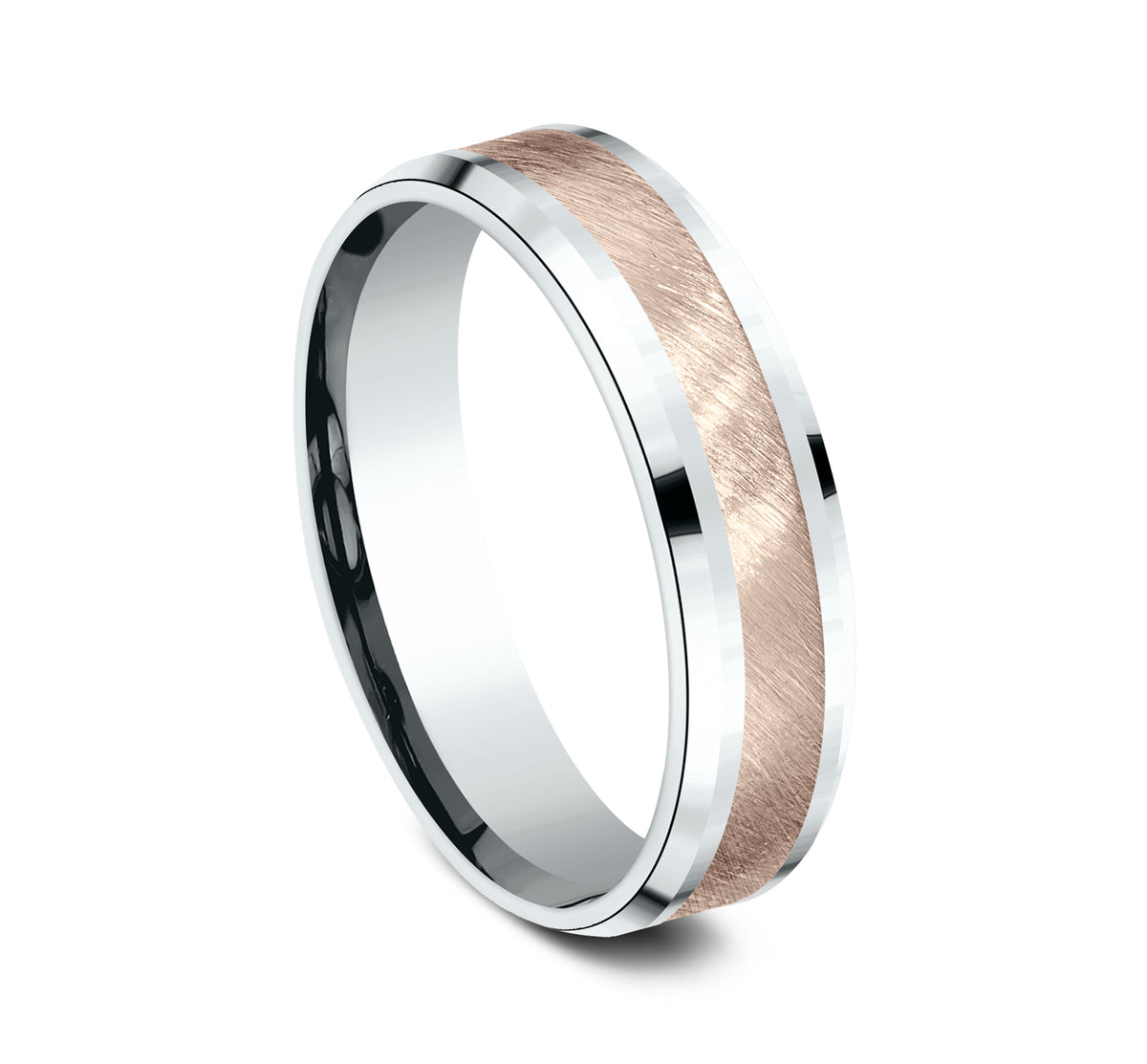 THE CAESAR 6mm 14K White/Rose Benchmark men's wedding band