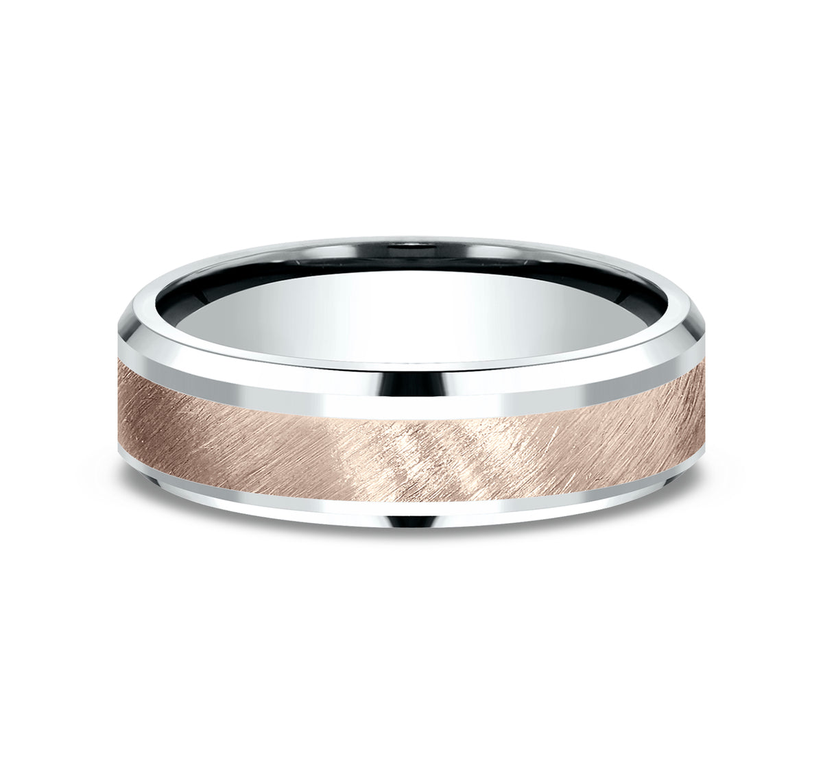 THE CAESAR 6mm 14K White/Rose Benchmark men's wedding band
