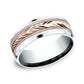 THE ELECTOR 6mm 14K White/Rose Benchmark men's wedding band