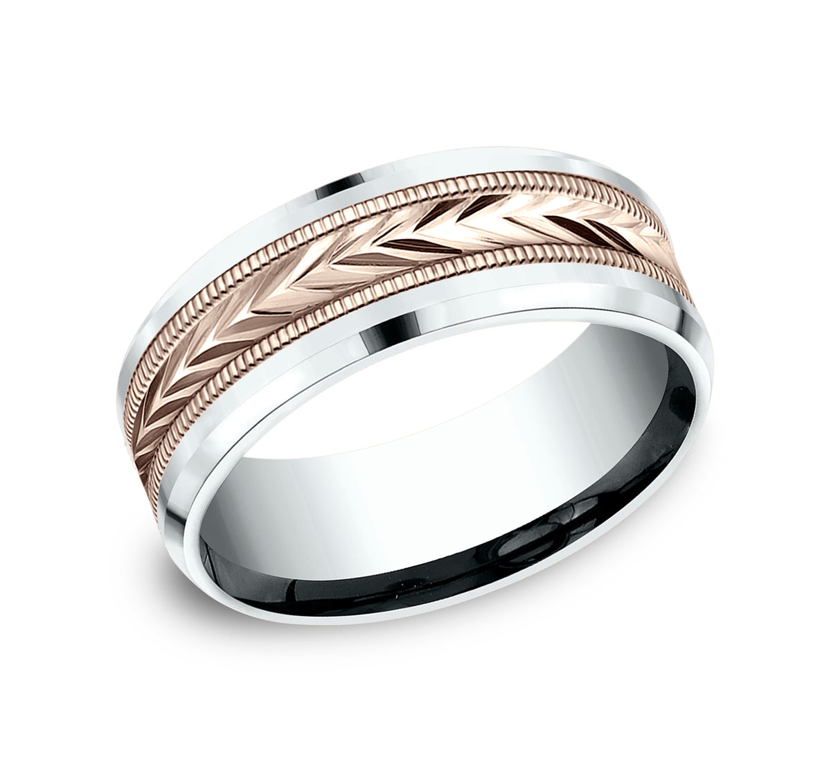 THE ELECTOR 6mm 14K White/Rose Benchmark men's wedding band