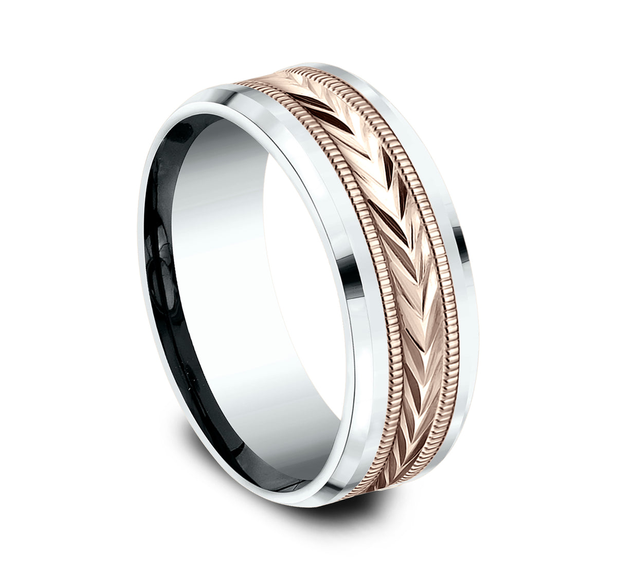 THE ELECTOR 6mm 14K White/Rose Benchmark men's wedding band