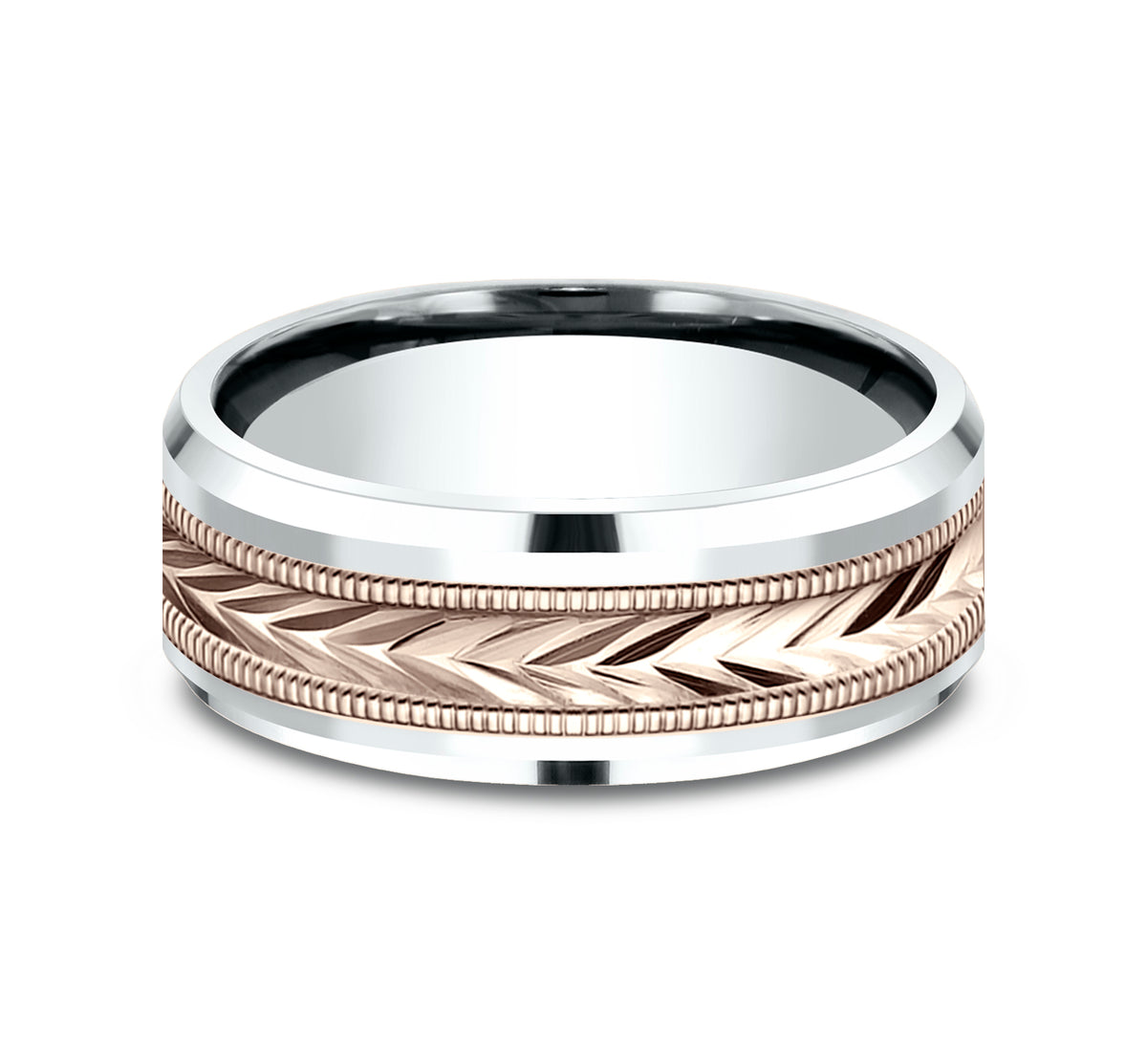 THE ELECTOR 6mm 14K White/Rose Benchmark men's wedding band