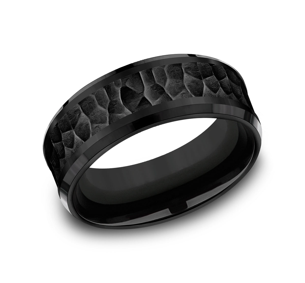 THE TURNER 8mm Black Titanium Benchmark men's wedding band