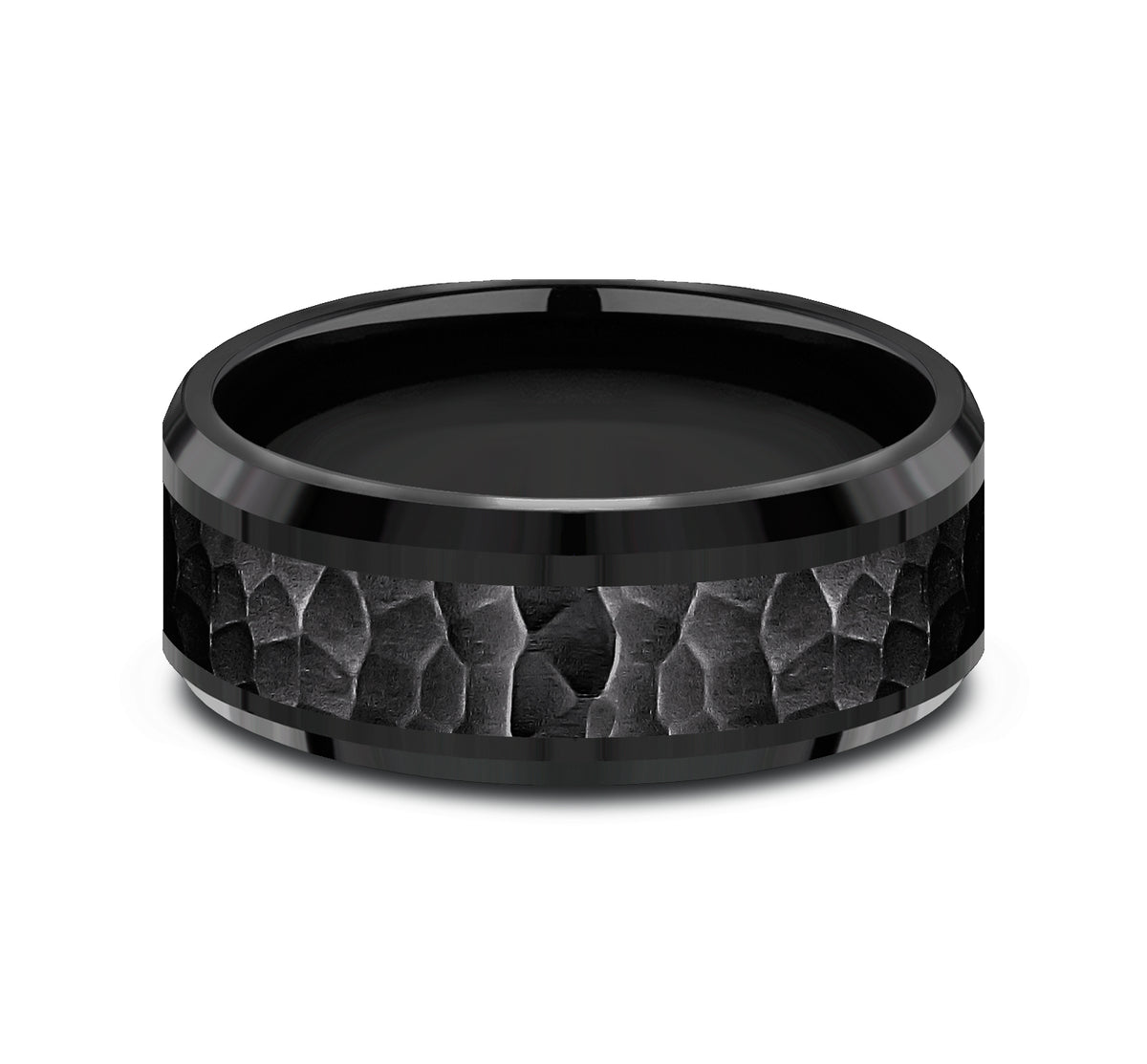 THE TURNER 8mm Black Titanium Benchmark men's wedding band