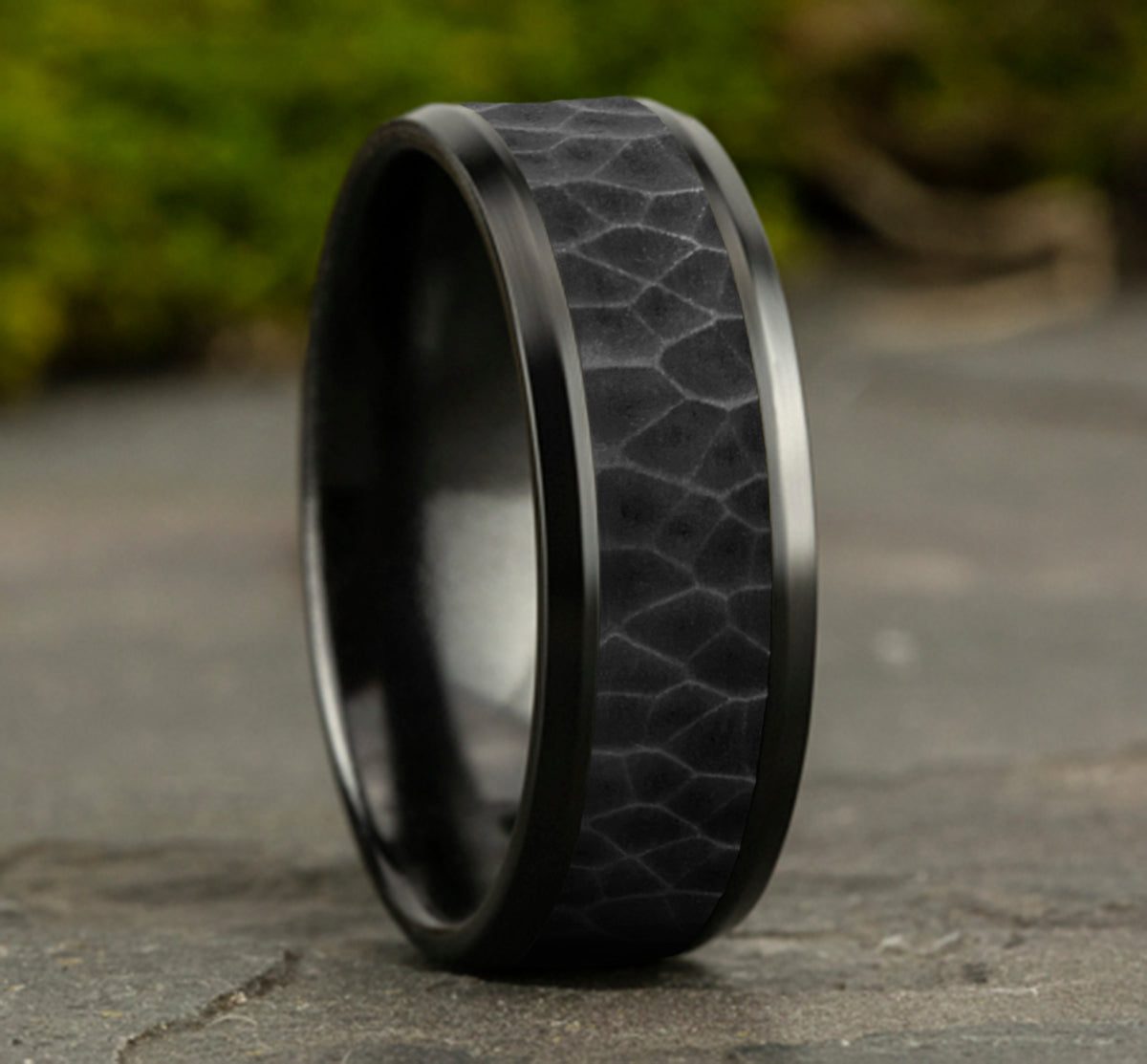 THE TURNER 8mm Black Titanium Benchmark men's wedding band