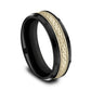 THE ATHLETE 7mm Black Titanium/14K Yellow Benchmark men's wedding band