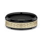 THE ATHLETE 7mm Black Titanium/14K Yellow Benchmark men's wedding band