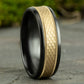 THE ATHLETE 7mm Black Titanium/14K Yellow Benchmark men's wedding band