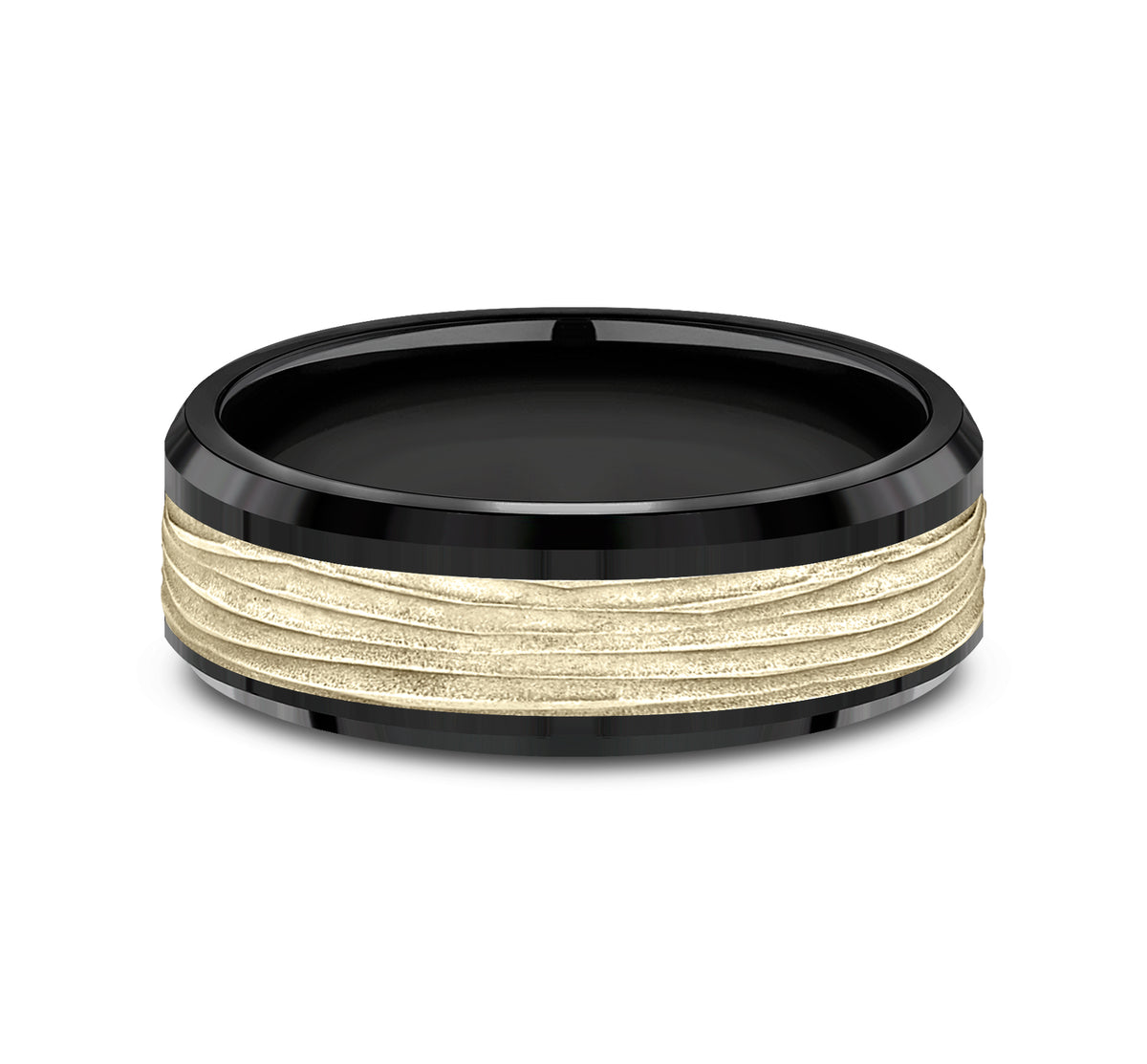 THE TEAK 8mm Black Titanium/14K Yellow Benchmark men's wedding band