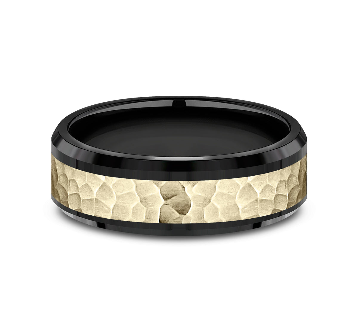 THE TURNER 7mm Black Titanium/14K Yellow Benchmark men's wedding band