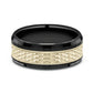 THE ATHLETE 7mm Black Titanium/14K Yellow Benchmark men's wedding band