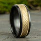 THE ATHLETE 7mm Black Titanium/14K Yellow Benchmark men's wedding band