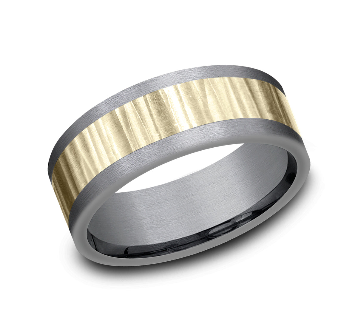 THE EXCAVATOR 8mm Tantalum Grey/14K Yellow Benchmark men's wedding band