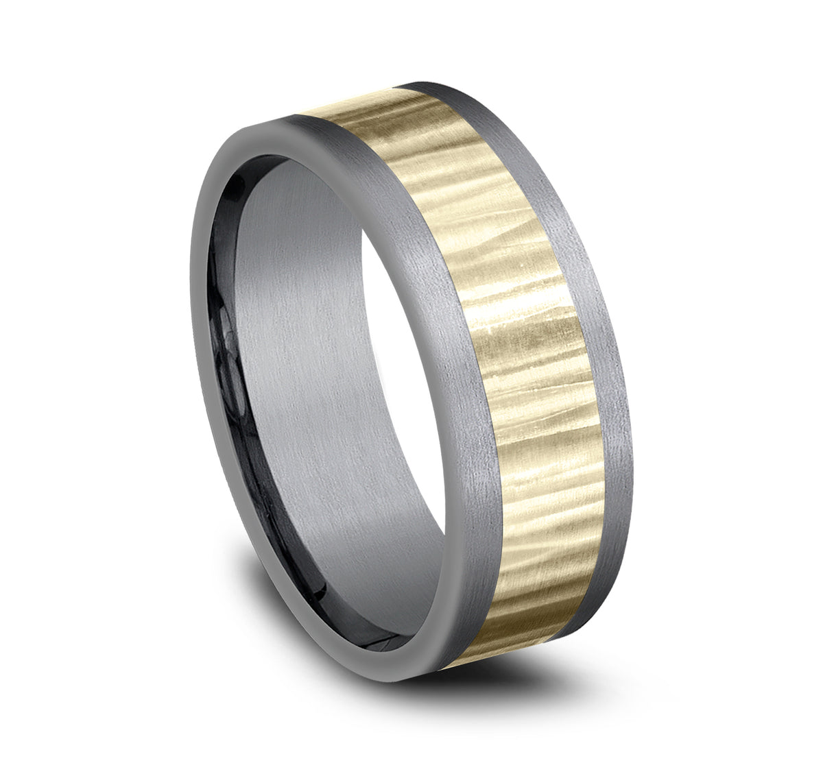 THE EXCAVATOR 8mm Tantalum Grey/14K Yellow Benchmark men's wedding band