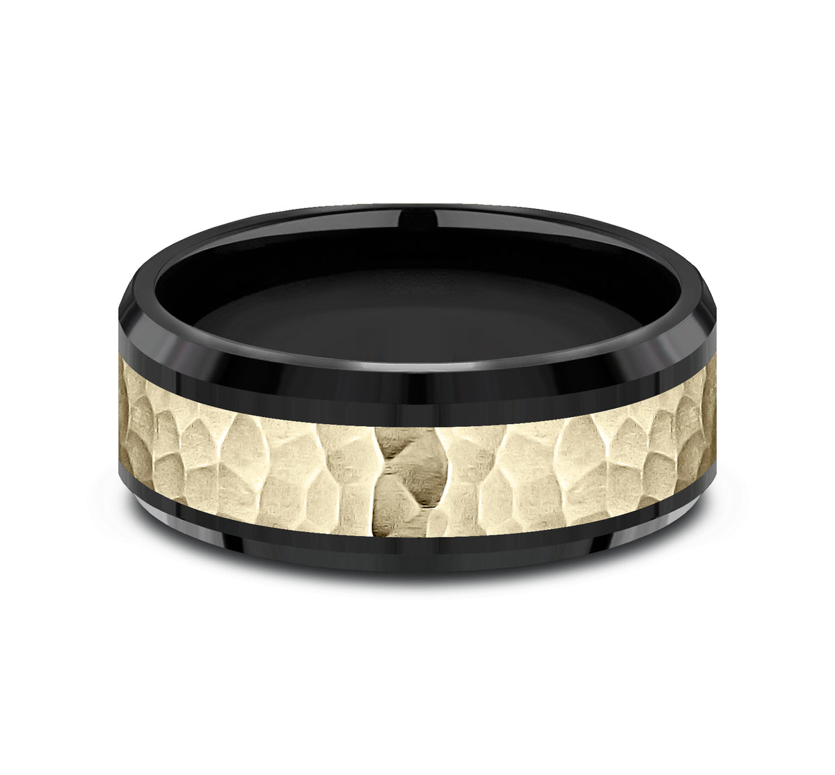 THE TURNER 7mm Black Titanium/14K Yellow Benchmark men's wedding band