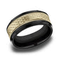 THE ATHLETE 7mm Black Titanium/14K Yellow Benchmark men's wedding band