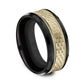 THE ATHLETE 7mm Black Titanium/14K Yellow Benchmark men's wedding band