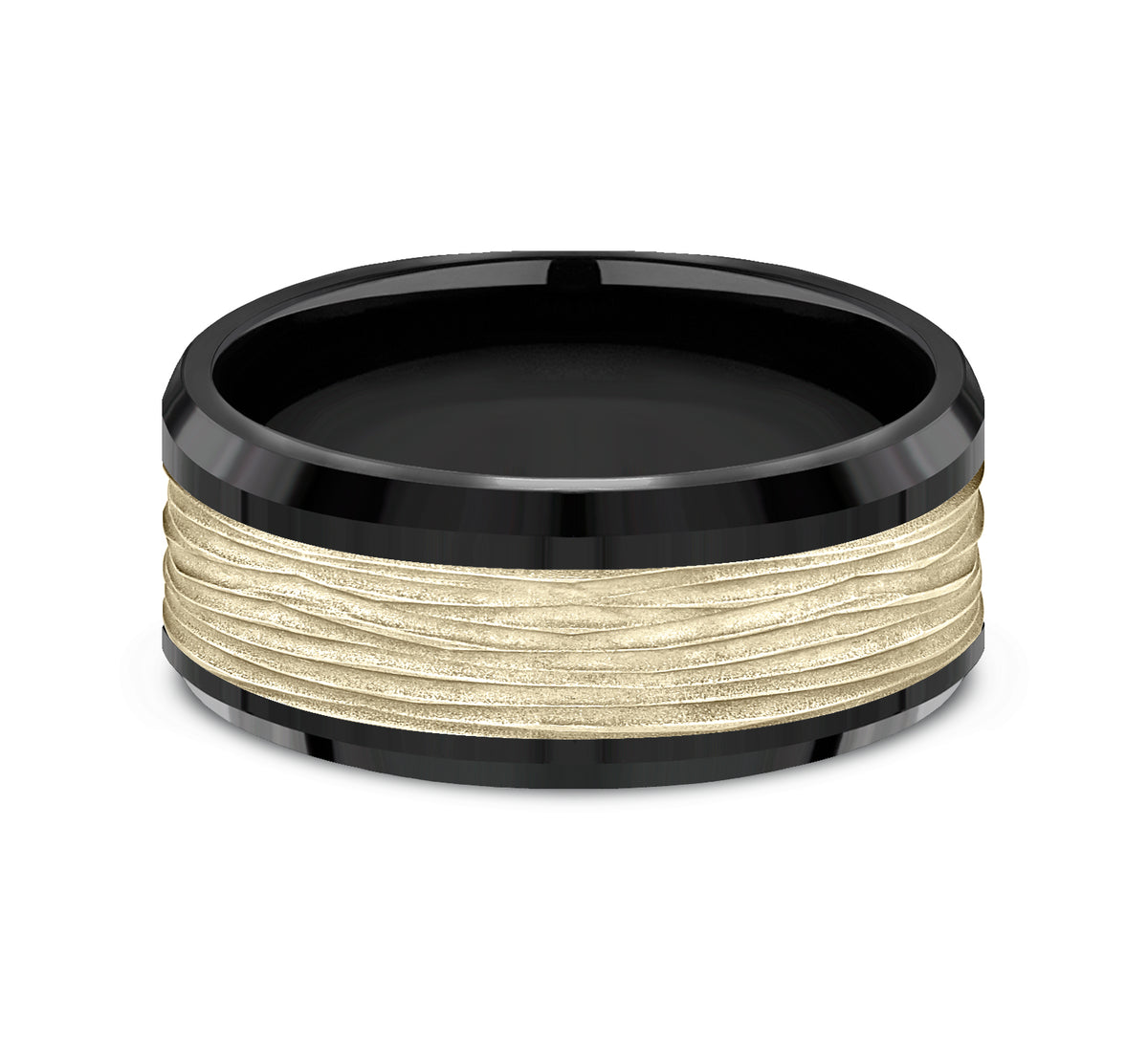 THE TEAK 8mm Black Titanium/14K Yellow Benchmark men's wedding band