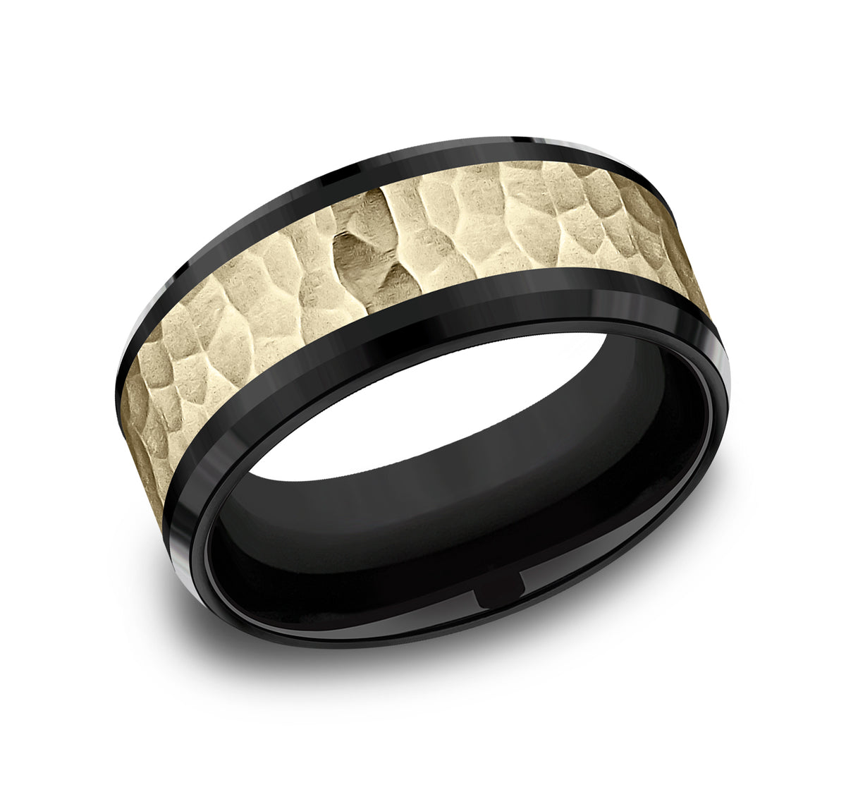 THE TURNER 7mm Black Titanium/14K Yellow Benchmark men's wedding band