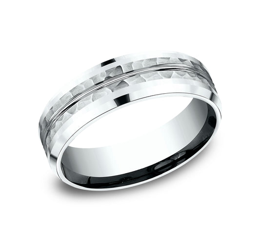 THE RIDLEY 7mm 14K White Benchmark men's wedding band