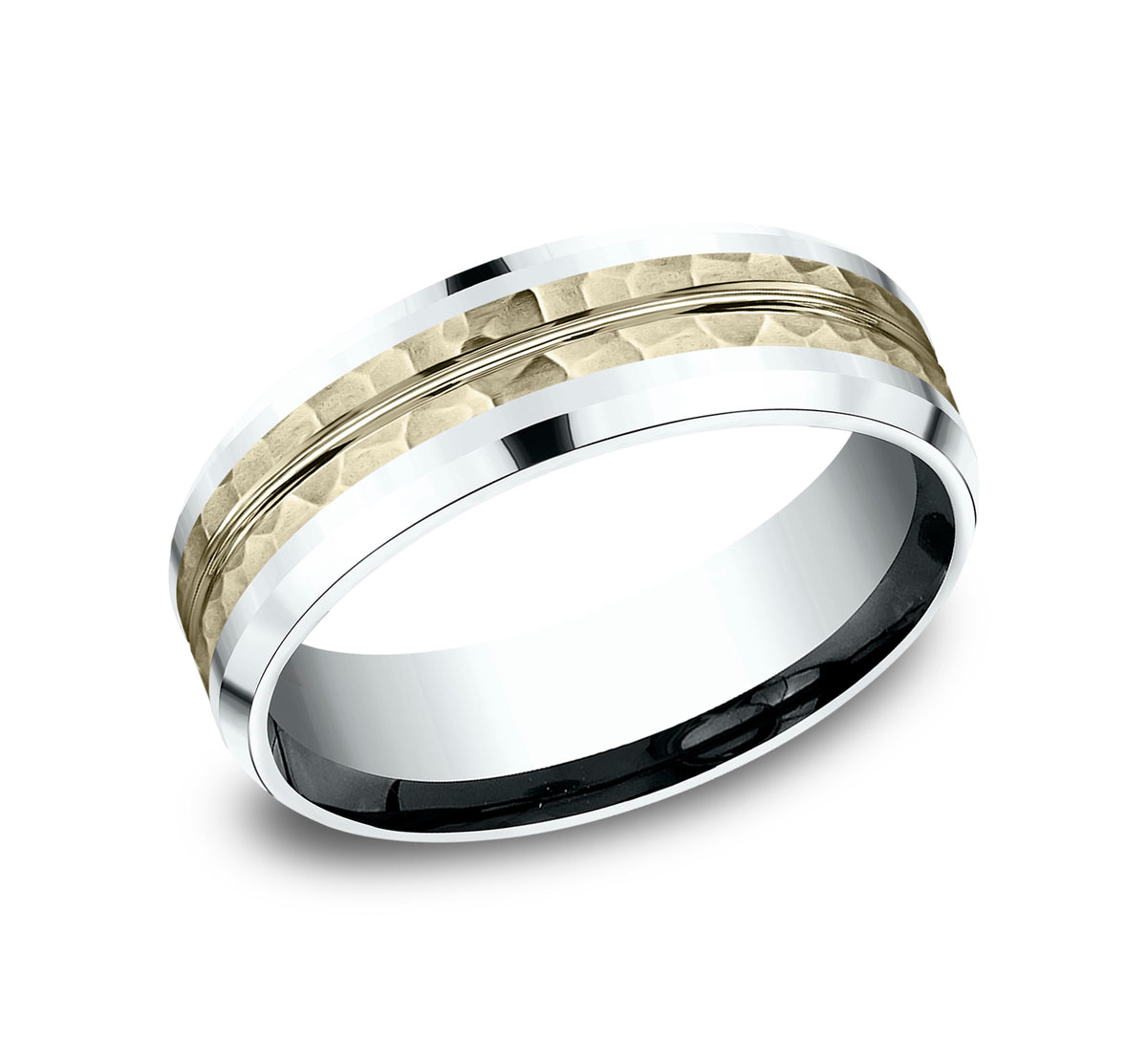 THE RIDLEY 7mm 14K White/Yellow Benchmark men's wedding band