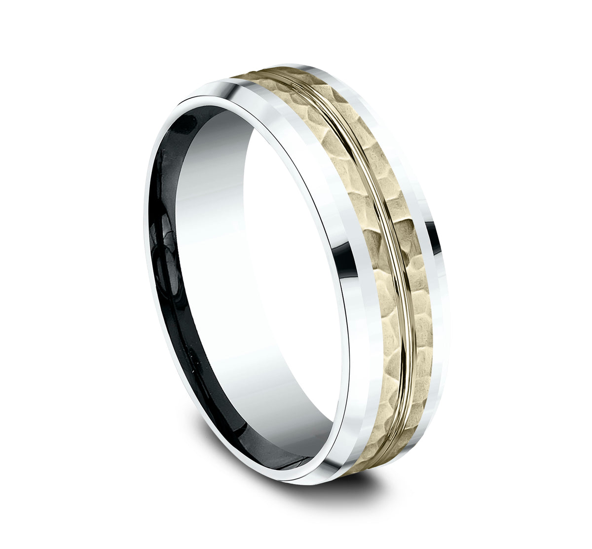 THE RIDLEY 7mm 14K White/Yellow Benchmark men's wedding band
