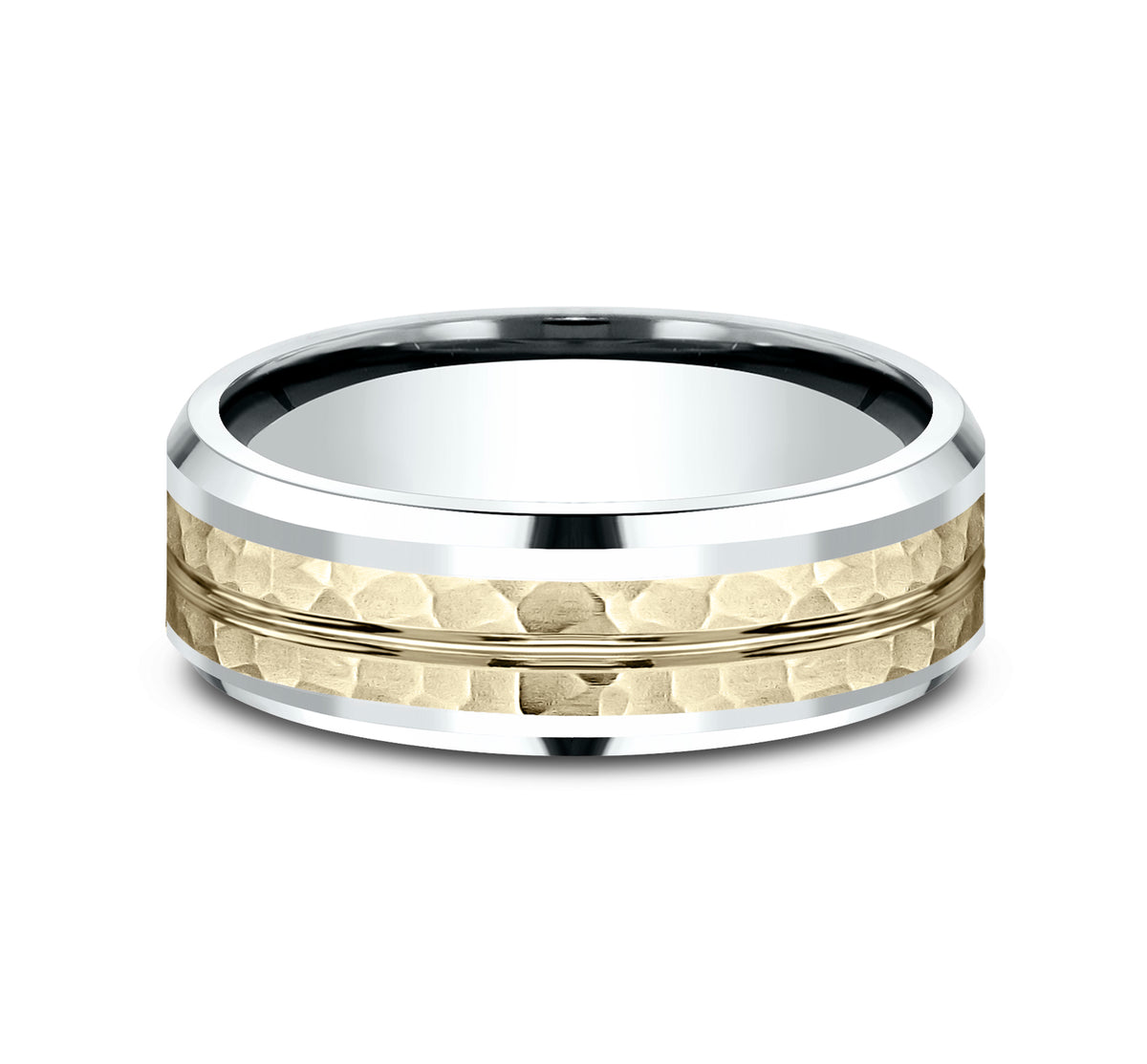 THE RIDLEY 7mm 14K White/Yellow Benchmark men's wedding band