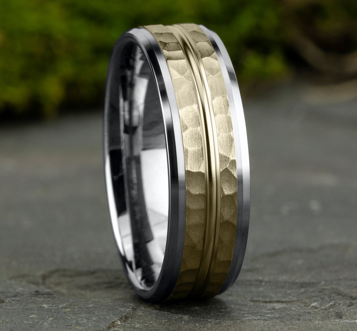THE RIDLEY 7mm 14K White/Yellow Benchmark men's wedding band