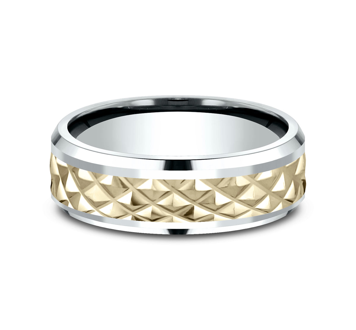 THE LUXOR 7mm 14K White/Yellow Benchmark men's wedding band