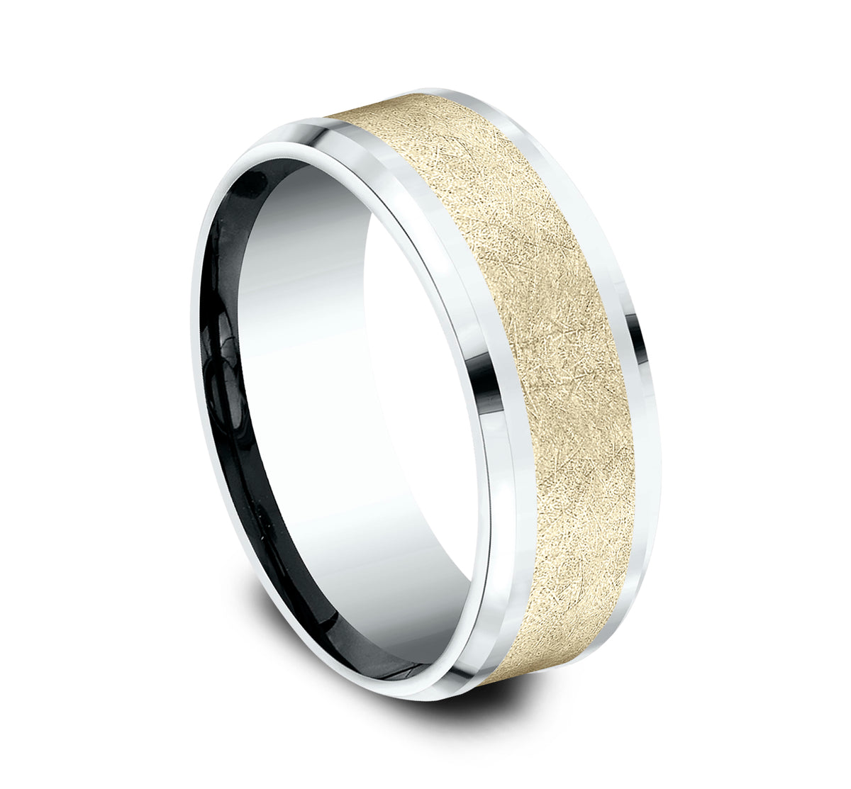 THE KNIGHT 7mm 14K White/Yellow Benchmark men's wedding band