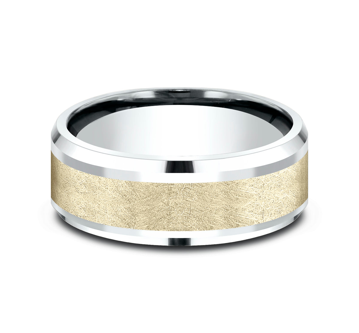 THE KNIGHT 7mm 14K White/Yellow Benchmark men's wedding band