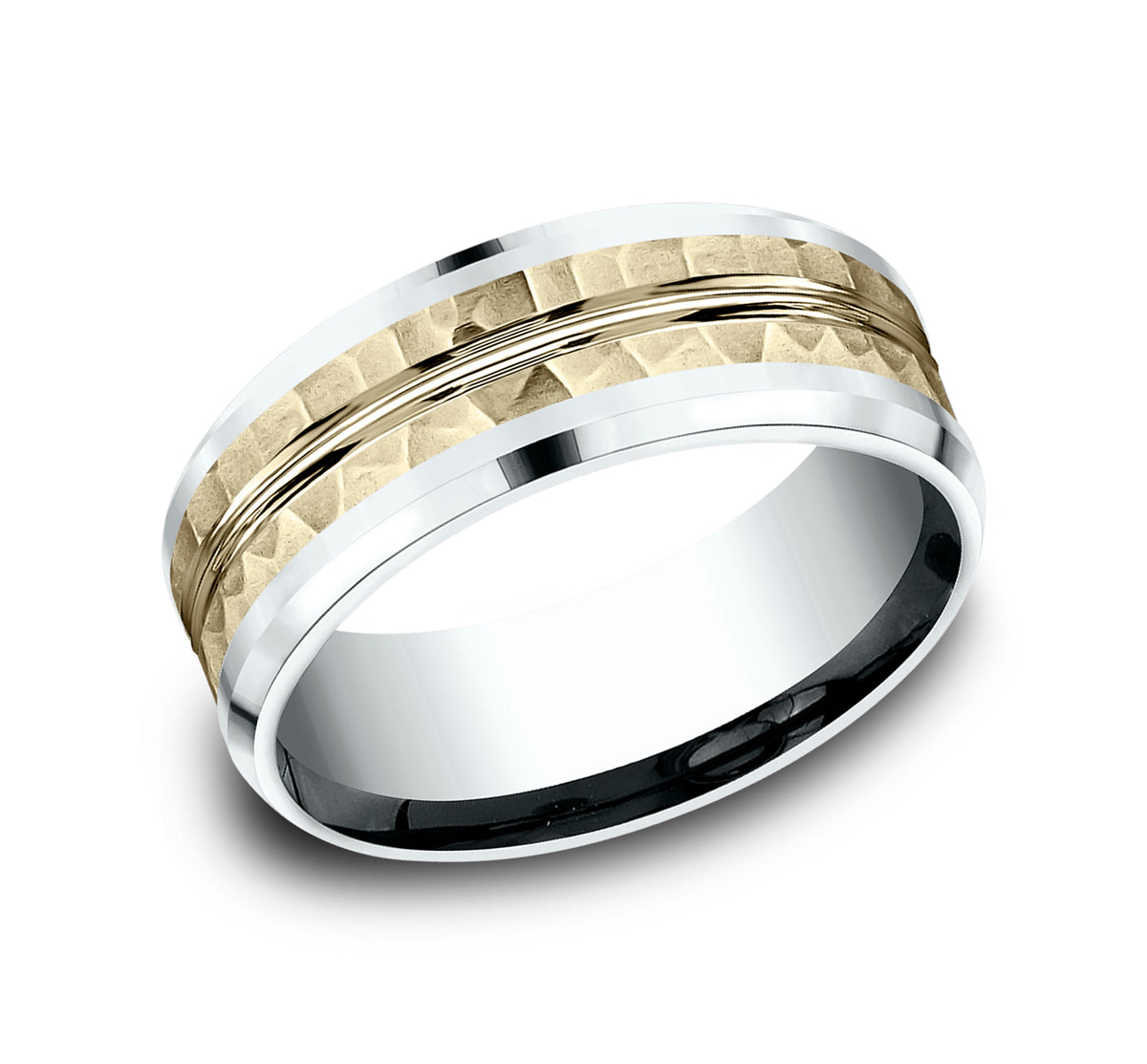 THE RIDLEY 7mm 14K White/Yellow Benchmark men's wedding band