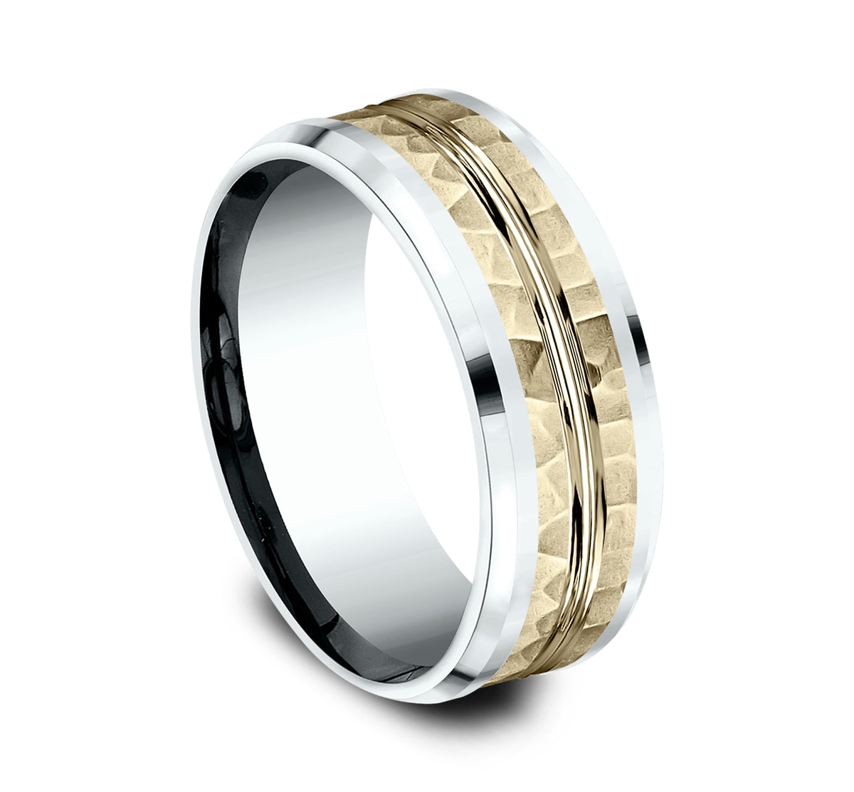 THE RIDLEY 7mm 14K White/Yellow Benchmark men's wedding band