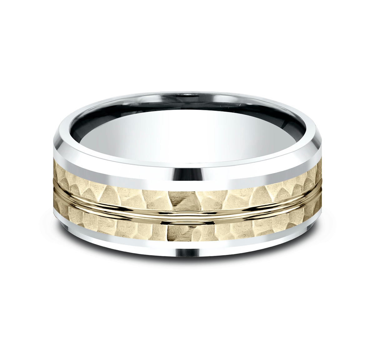 THE RIDLEY 7mm 14K White/Yellow Benchmark men's wedding band